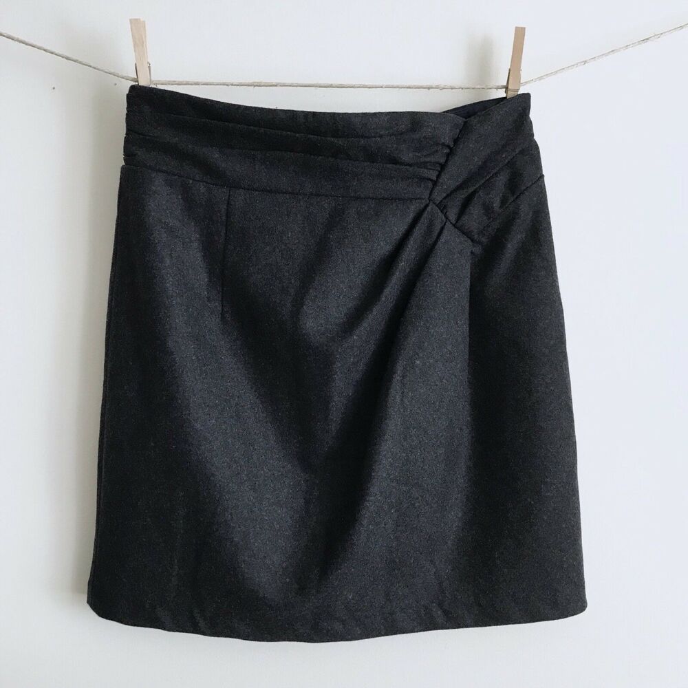 Nanette Lepore‎ Francoise Skirt Wool Blend Career Pleated Pencil Womens Size 8